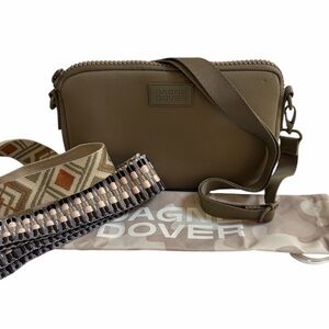 Dagne Dover NORA Khaki Crossbody with Patterned Straps + Dust Bag Neoprene